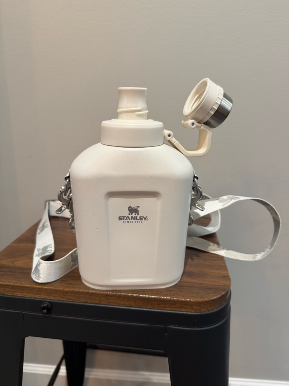 Stanley Legendary Classic Canteen 1.1 qt Water Bottle White/off White Hike Camp